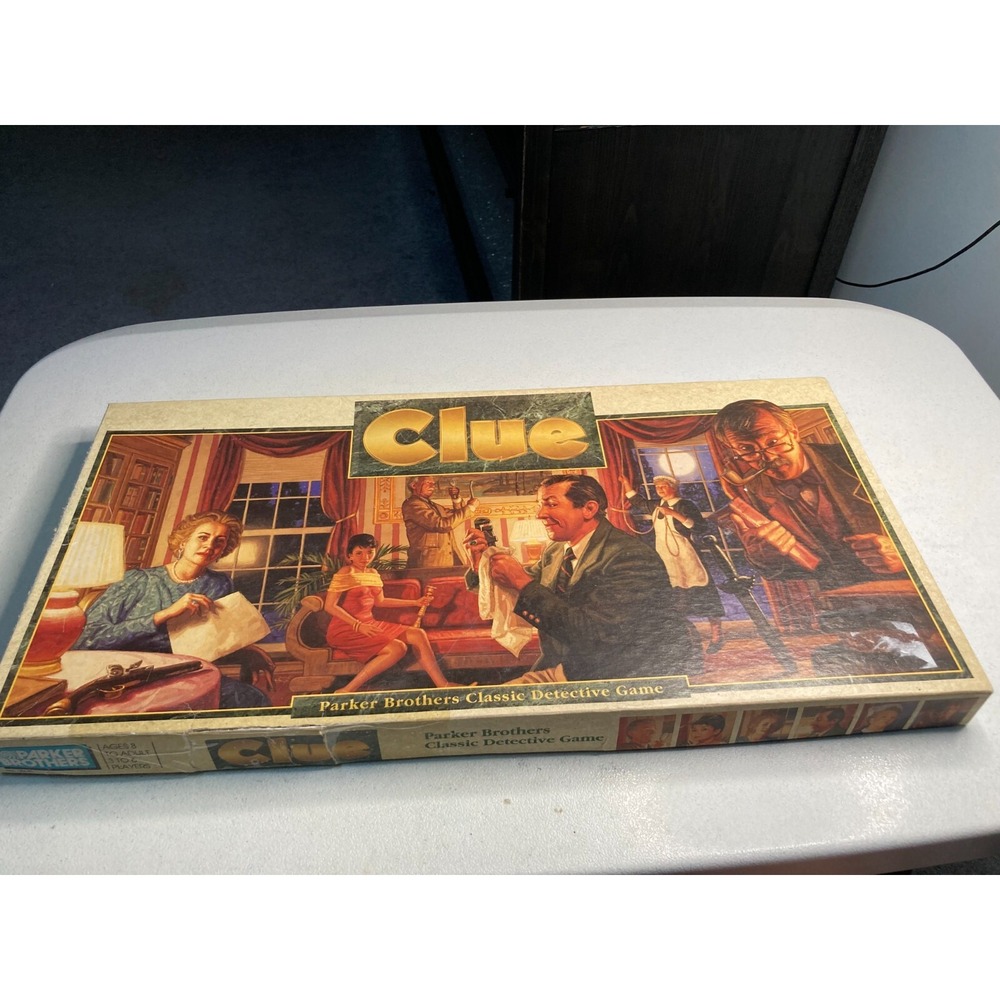 VINTAGE Clue Parker Brothers 1992 Classic Board Game Long Box 90s Complete